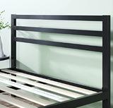 Twin Metal Platform Bed Frame/ Wooden Slat Support / with Headboard, mattress not included