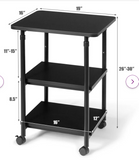 3-Tier Rolling Utility Cart Machine Stand Storage Rack Home Office