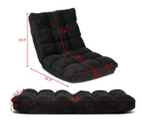 Modern Black Velvet 14-Position Floor Chair