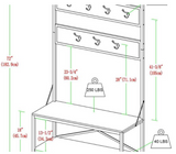 72" Modern Farmhouse Mixed Material Hall Tree - assembled