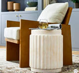 Drum Accent Table Light Brown