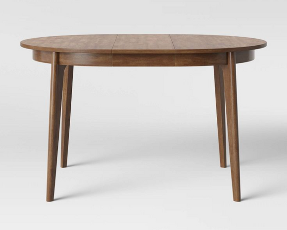 Solid Round Extendable Dining Table Brown, Scratch & Dent