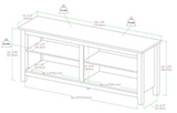 Modern Farmhouse 4 Cubby Wood Open Storage TV Stand for TVs up to 65, assembled