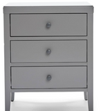 Solid Wood 3 Drawer Nightstand Gray, assembled *SCRATCH & DENT*