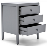 Solid Wood 3 Drawer Nightstand Gray, assembled *SCRATCH & DENT*