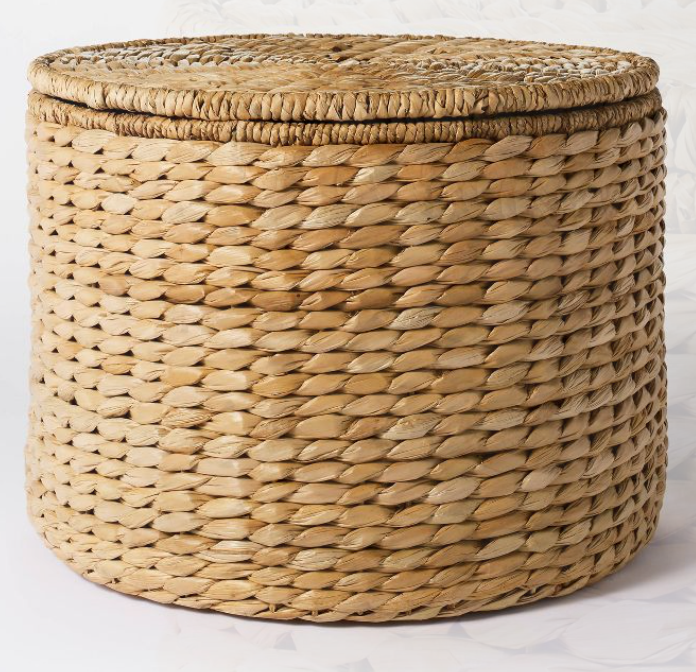 Woven Storage Ottoman Natural Seagrass