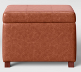 Eason Single Storage Ottoman, Caramel