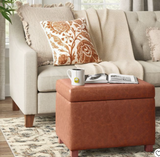 Eason Single Storage Ottoman, Caramel