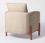 Evette Accent Chair with Wood Legs, Tan