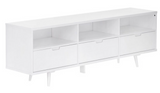 Solid Wood TV Stand for TVs up to 80", white, Scratch & Dent, Fully Assembled