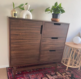 Solid Modern Wood Storage Cabinet