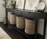 60`` Woven Drawer Console Table Black, assembled, scratch & dent