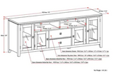 Solid Wood Cosmopolitan Extra  72" TV Stand, corner brackets added, assembled
