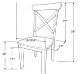 Set of 2  X-Back Dining Chair, assembled