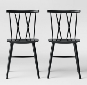 Set of 2 Becket Metal X Back Dining Chair