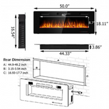 50-Inch Recessed Ultra Thin Wall Mounted Electric Fireplace with Timer, SPECIAL, customer return, no remote