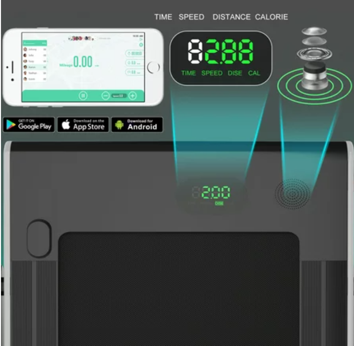 EXTRA 50%OFF, now just $114.99,  2.25HP 2 in 1 Folding Treadmill W/ Speaker Remote Control APP