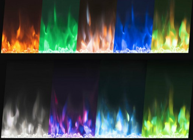 40-Inch Electric Fireplace Recessed  or Wall Mounted with Multicolor Flame
