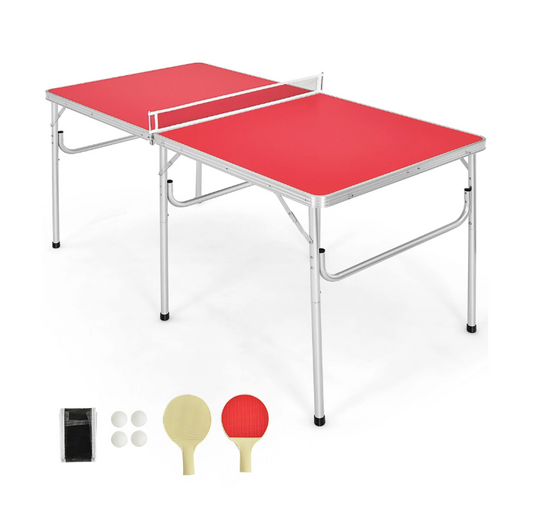 60" Portable Table Tennis Ping Pong Folding Table w/Accessories