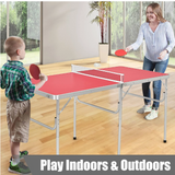 60" Portable Table Tennis Ping Pong Folding Table w/Accessories