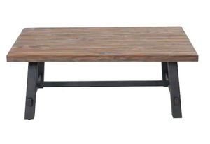 AUSTIN 48 in. Brown/Black Large Rectangle Wood Coffee Table