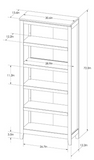 72" Carter 5 Shelf Bookcase *FULLY ASSEMBLED*