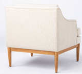 Howard Upholstered Accent Chair with Wood Base, Cream