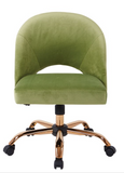 Lola Office Chair, garden green, gold frame, scratch & dent