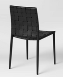 2 Piece Set, Woven Leather Metal Base Dining Chair