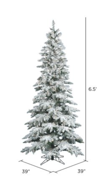 Vickerman Slim Utica 6.5' Flocked Artificial Christmas Tree w/ White Light