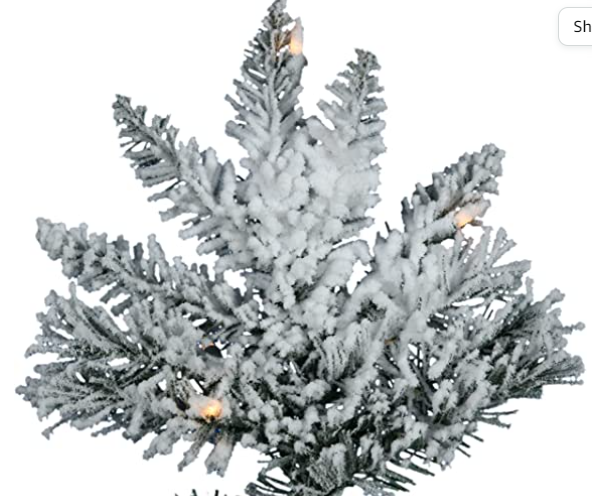 Vickerman Slim Utica 6.5' Flocked Artificial Christmas Tree w/ White Light