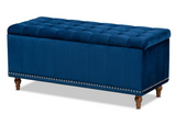 Kathleen Velvet Upholstered Button Tufted Storage Ottoman Bench