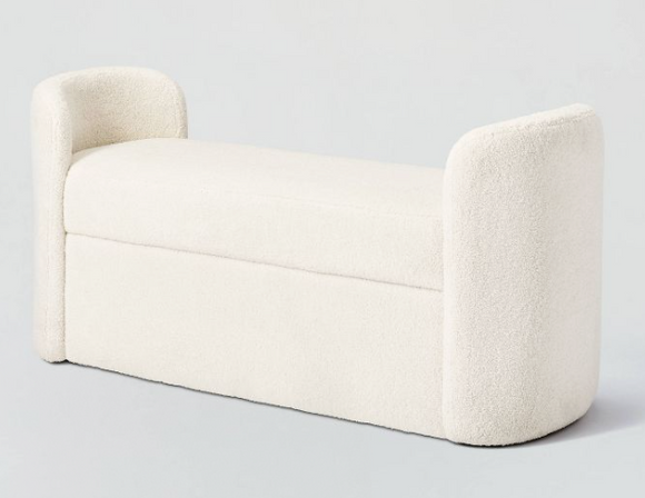 Springhill  Rounded Sherpa Bench Cream