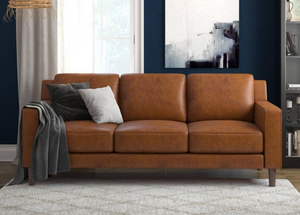 Ferranti 78'' Faux Leather Square Arm Sofa