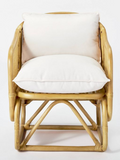 Ronalda Woven Barrel Back Chair with Cushion -Damaged, SPECIAL