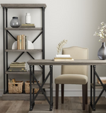 Cast Iron Bookcase, Black frame, light brown shelves