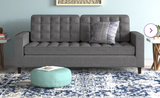 Milton 76'' Square Arm Sofa, dark grey