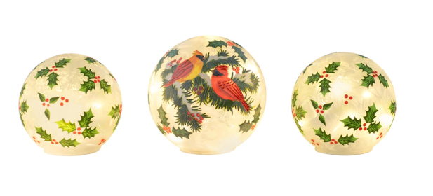 Mr. Christmas Holiday Spheres (Set of 3), light up, batteries not included