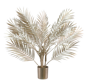 30``, Holiday Memories Potted Palm Plant with Metal Finish