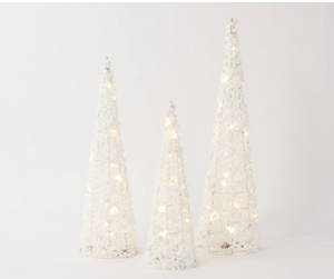 Holiday Memories Set of 3 LED Cone Trees