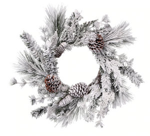 Holiday Snow Pine 24" Wreath