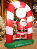 7.5 FT Inflatable Christmas Lighted Santa Claus Stand on Archway Yard Decoration