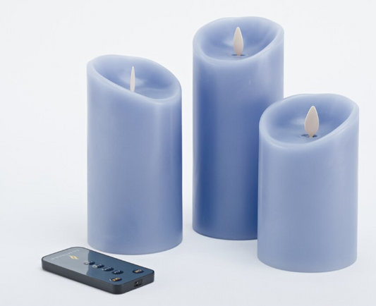 Luminara 3-Pack Flameless Pillar Candle Set with Remote