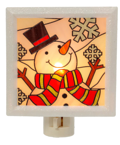 5.25``, Holiday Memories Stained Glass Style Nightlight,