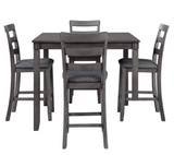 Ashley Furniture, Counter Height Dining Table and Barstools Gray , assembled, scratch & dent