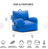 Dorm Standard Bean Bag Chair by Big Joe, light blue