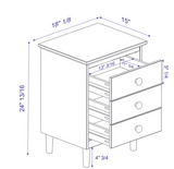 Lafever 3 Drawer Nightstand