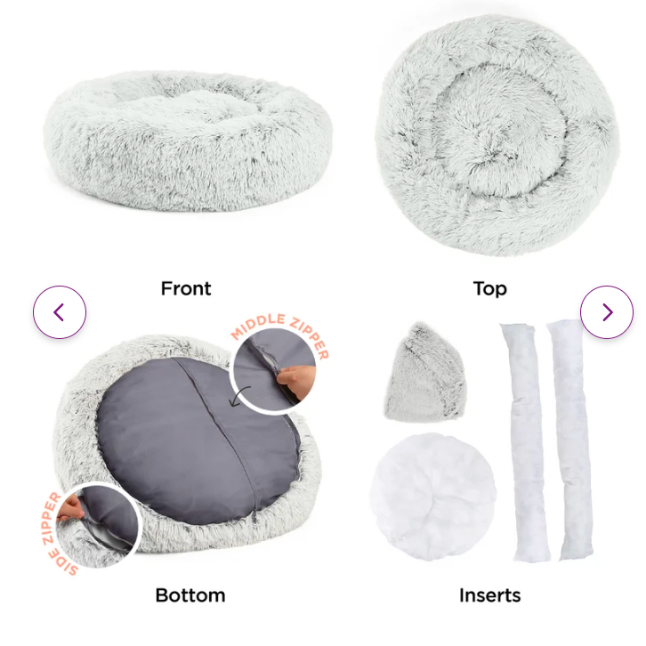 shag donut luxery plush cuddler bed, Medium, color frost