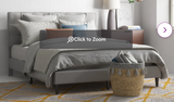 Tufted Upholstered Platform Bed, Grey, King, bed only