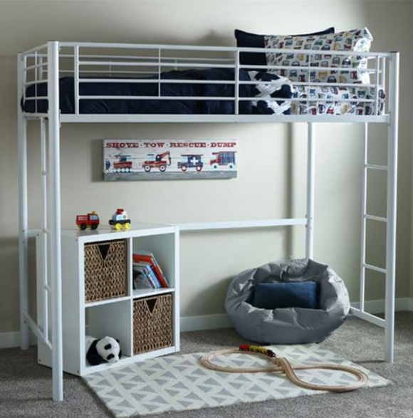 Twin  Metal Loft Bed, In Box Unassembled, SPECIAL